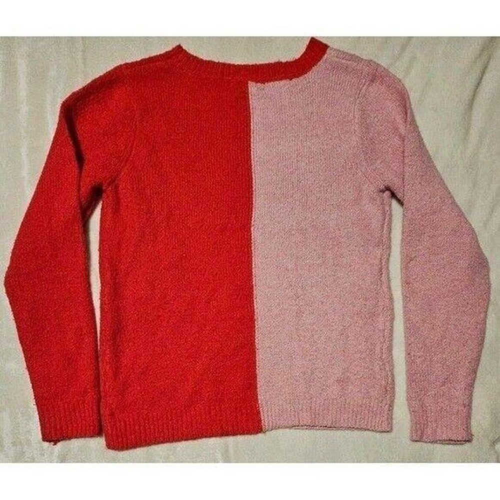 CUPCAKES AND CASHMERE HALF RED AND HALF PINK WITH HEART SHAPE Sweater SIZE S - Picture 2 of 6